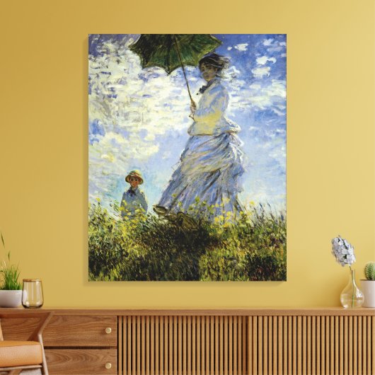 The Walk, Lady met Parasol Canvas Afdruk (Insitu (Woonkamer))