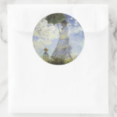 The Walk, Lady met Parasol Ronde Sticker (Tas)