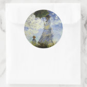The Walk, Lady met Parasol Ronde Sticker (Tas)
