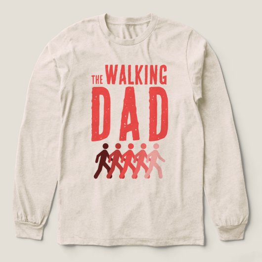 The Walking Dad in Coral Red  Tri-Blend Shirt (Voorkant)