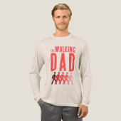 The Walking Dad in Coral Red  Tri-Blend Shirt (Voorkant)