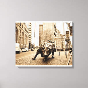 "The Wall Street Bull" Canvas Afdruk