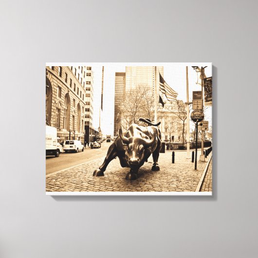 "The Wall Street Bull" Canvas Afdruk (Voorkant)