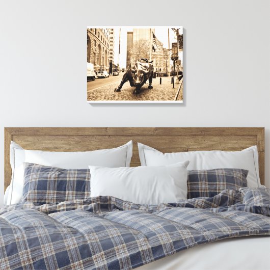 "The Wall Street Bull" Canvas Afdruk (Insitu (Slaapkamer))