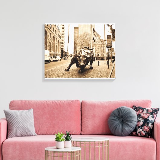 "The Wall Street Bull" Canvas Afdruk (Insitu (Woonkamer))