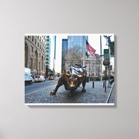"The Wall Street Bull" Canvas Afdruk (Voorkant)