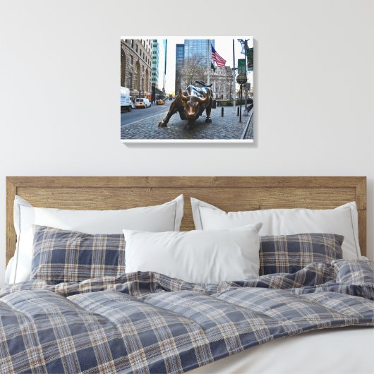 "The Wall Street Bull" Canvas Afdruk (Insitu (Slaapkamer))