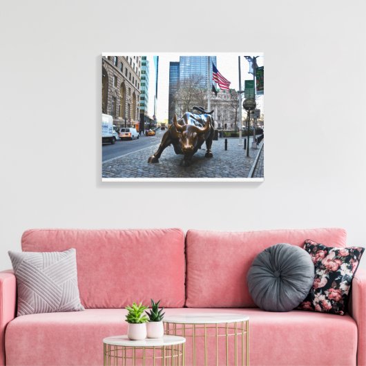"The Wall Street Bull" Canvas Afdruk (Insitu (Woonkamer))