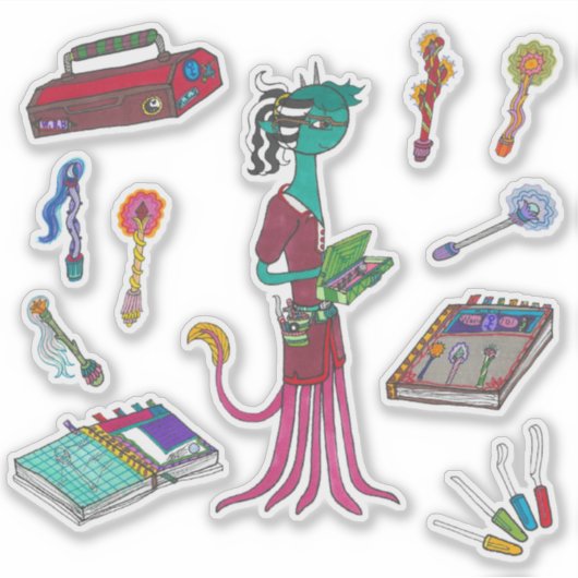 The Wandmaker Sticker Sheet beroemd gemaakt door V (Voorkant)