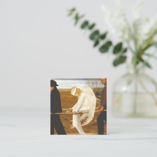 The Wared Angel by Hugo Simberg 1903 Vierkante Visitekaartje (Staand voorkant)