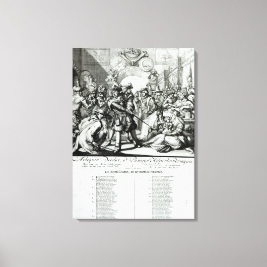 The Warming Pan Baby, c.1688 Canvas Afdruk (Voorkant)