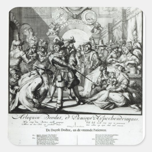 The Warming Pan Baby, c.1688 Vierkante Sticker (Voorkant)