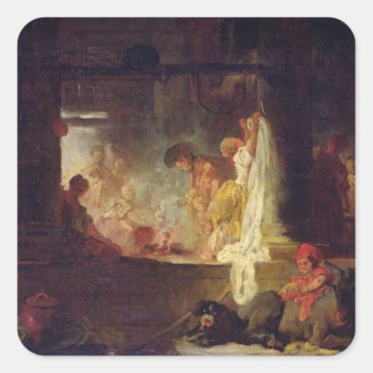 The Washerwomen, c.1759 Vierkante Sticker (Voorkant)