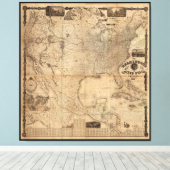 The Washington Map of the United States (1861) Canvas Afdruk (Insitu (Houten vloer))