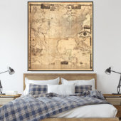 The Washington Map of the United States (1861) Canvas Afdruk (Insitu (Slaapkamer))