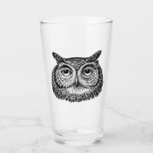 "The Watcher" Simply Spooky B&W Pint Glass