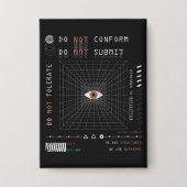 The Watcher - Techno-Brutalist Streetwear Design Button (Voorkant)