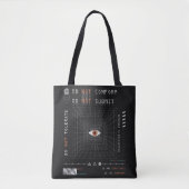 The Watcher - Techno-Brutalist Streetwear Design Tote Bag (Voorkant)