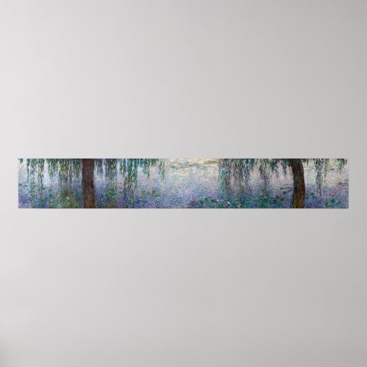 The Water Lilies - Morning with Willows, Monet Poster (Voorkant)