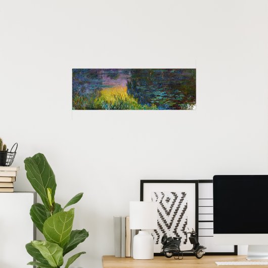 The Water Lilies - Setting Sun, Claude Monet Poster (Thuiskantoor)