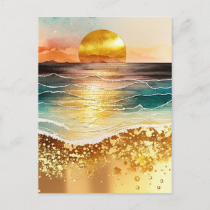 The Watercolor Beach Serie Ontwerp 3 Briefkaart