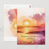 The Watercolor Beach Serie Ontwerp 3 Briefkaart (Voorkant / Achterkant)