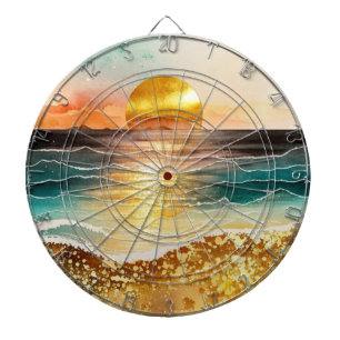 The Watercolor Beach Serie Ontwerp 3 Dartbord