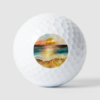 The Watercolor Beach Serie Ontwerp 3 Golfballen