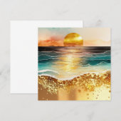 The Watercolor Beach Serie Ontwerp 3 Kaart (Voorkant / Achterkant)