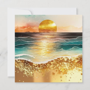 The Watercolor Beach Serie Ontwerp 3 Kaart
