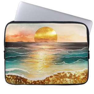 The Watercolor Beach Serie Ontwerp 3 Laptop Sleeve