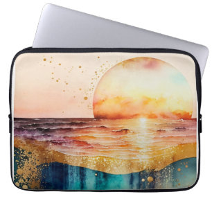 The Watercolor Beach Serie Ontwerp 3 Laptop Sleeve