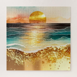 The Watercolor Beach Serie Ontwerp 3 Legpuzzel