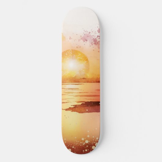 The Watercolor Beach Serie Ontwerp 3 Persoonlijk Skateboard (Voorkant)