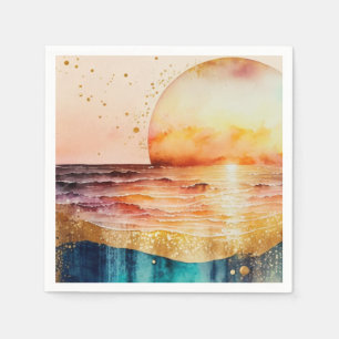 The Watercolor Beach Serie Ontwerp 3 Servet