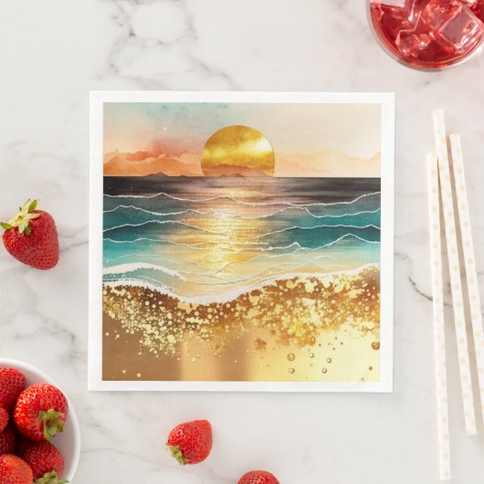 The Watercolor Beach Serie Ontwerp 3 Servet (Insitu)