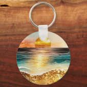 The Watercolor Beach Serie Ontwerp 3 Sleutelhanger (Voorkant)