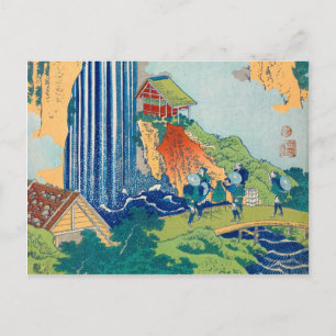 The Waterfall at Ono on the Kisokaido Road, 1832 Briefkaart