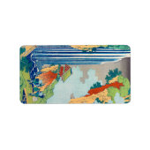 The Waterfall at Ono on the Kisokaido Road, 1832 Etiket (Voorkant)