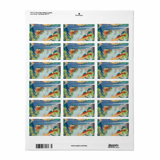 The Waterfall at Ono on the Kisokaido Road, 1832 Etiket (Full Sheet)