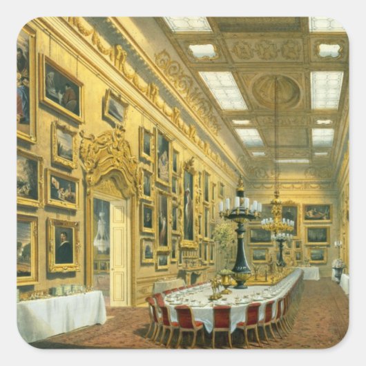 The Waterloo Gallery, Apsley House, gereproduceerd Vierkante Sticker (Voorkant)