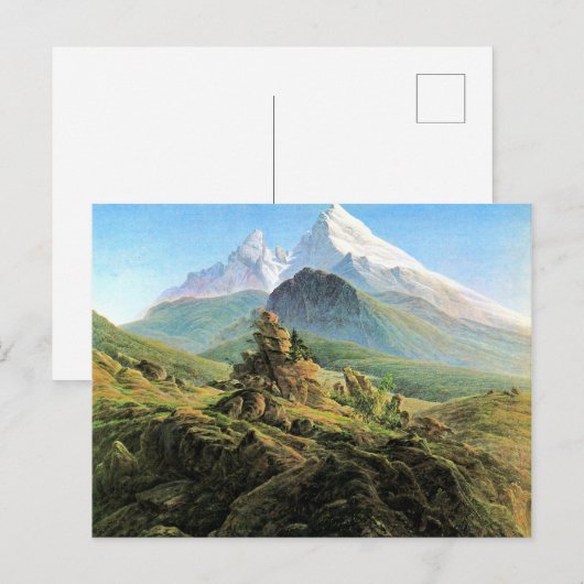 The Watzmann, mooie kunst van Caspar David Friedri Briefkaart (Voorkant / Achterkant)