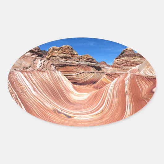 The Wave, Coyote Butte North, Vermillion Cliffs Ovale Sticker (Voorkant)