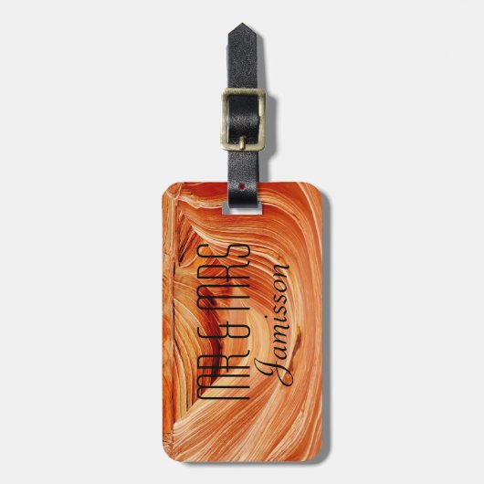 The Wave Southwest Abstract Personal Name Bag Bagagelabel (Voorkant verticaal)