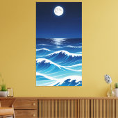 The Waves of Anime Canvas Afdruk (Insitu (Woonkamer))