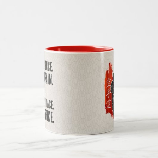 The Way of Karate - Brushstroke Power Tweekleurige Koffiemok (Center)