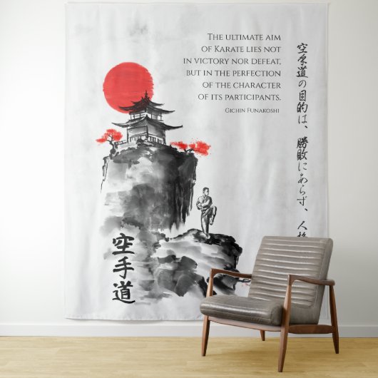 The Way of Karate - Wisdom of Gichin Funakoshi Wandkleed (In situ)