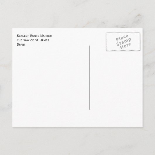The Way of St. James, Scallop Route Marker Briefkaart (Achterkant)