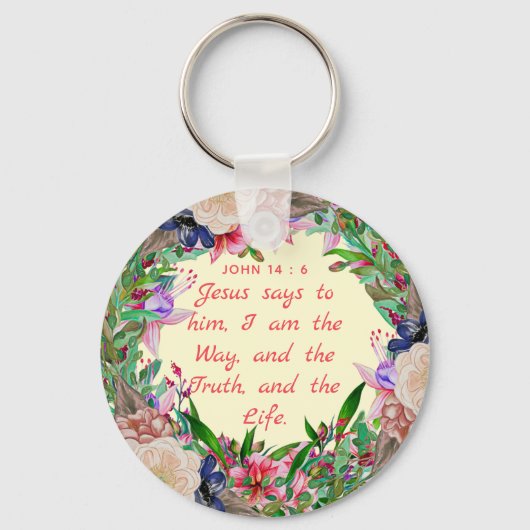 The Way, the Truth and the Life - Button Sleutelha Sleutelhanger (Voorkant)