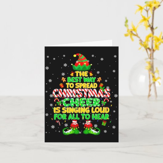 The Way To Spread Christmas Elf Xmas Boys Mens Kid Kaart (Gele Bloem)